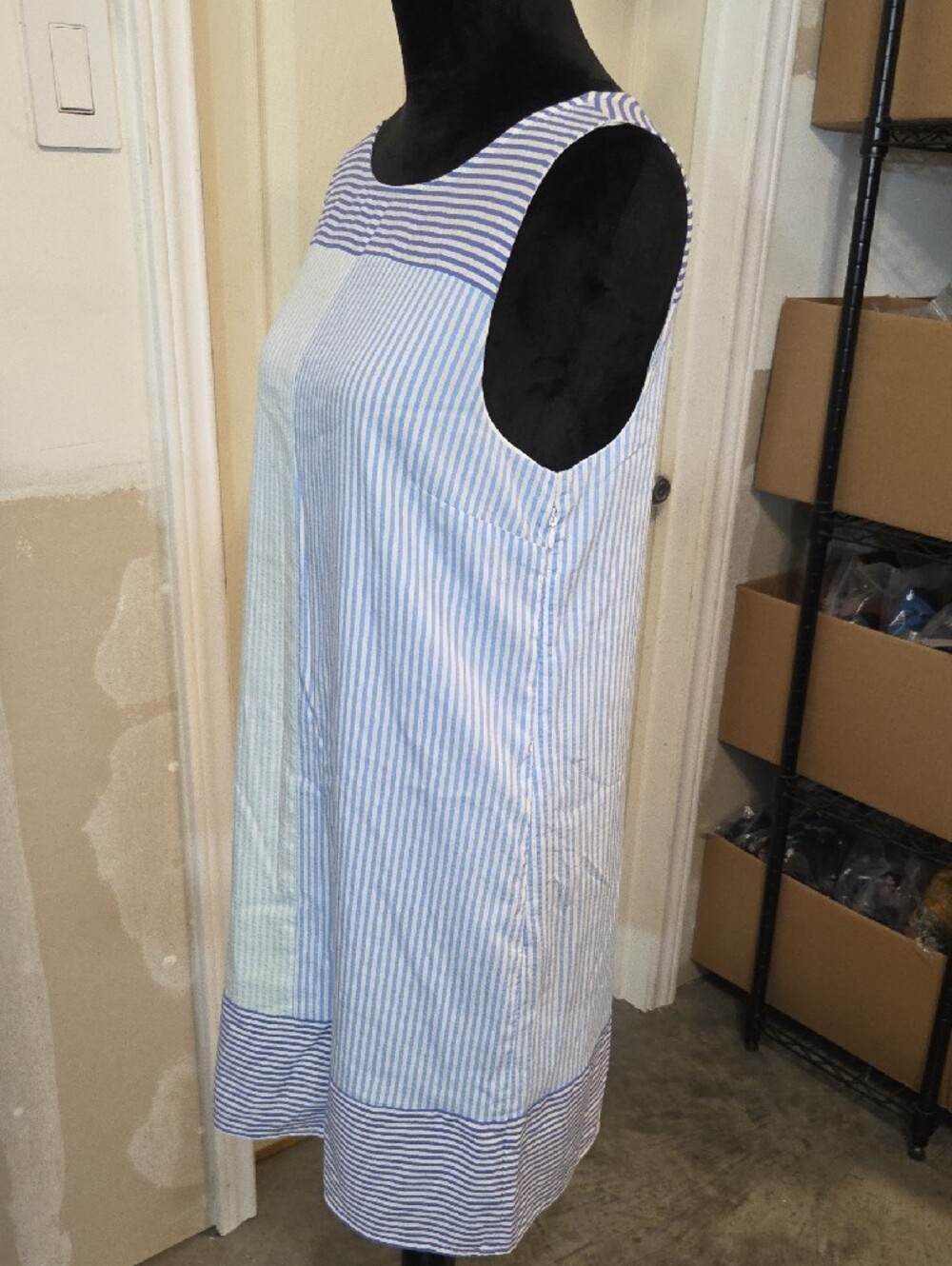 Vineyard Vines 146 Kentuky Derby Sleeveless Striped Midi Dress Cotton Colorblock - Picture 3 of 13